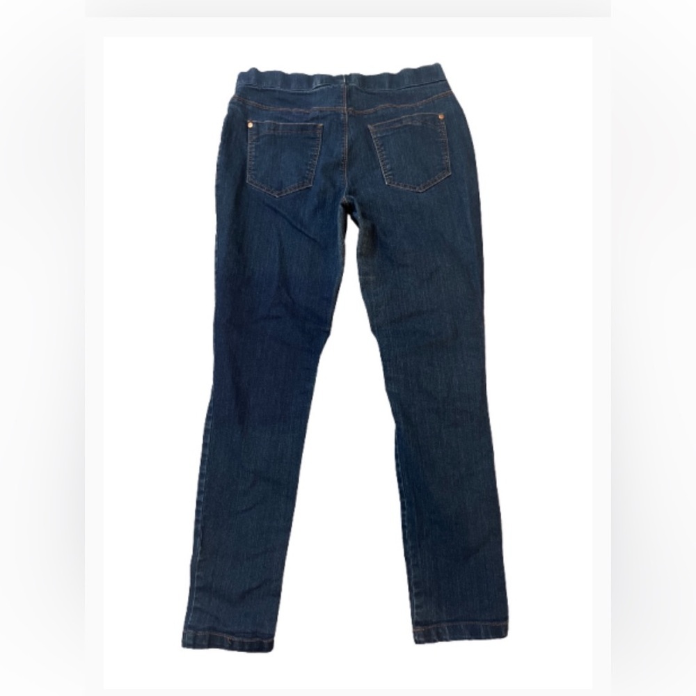 Faded Glory Pull on Blue Skinny Jeans with Contrast Stitching Stretch size 10‎